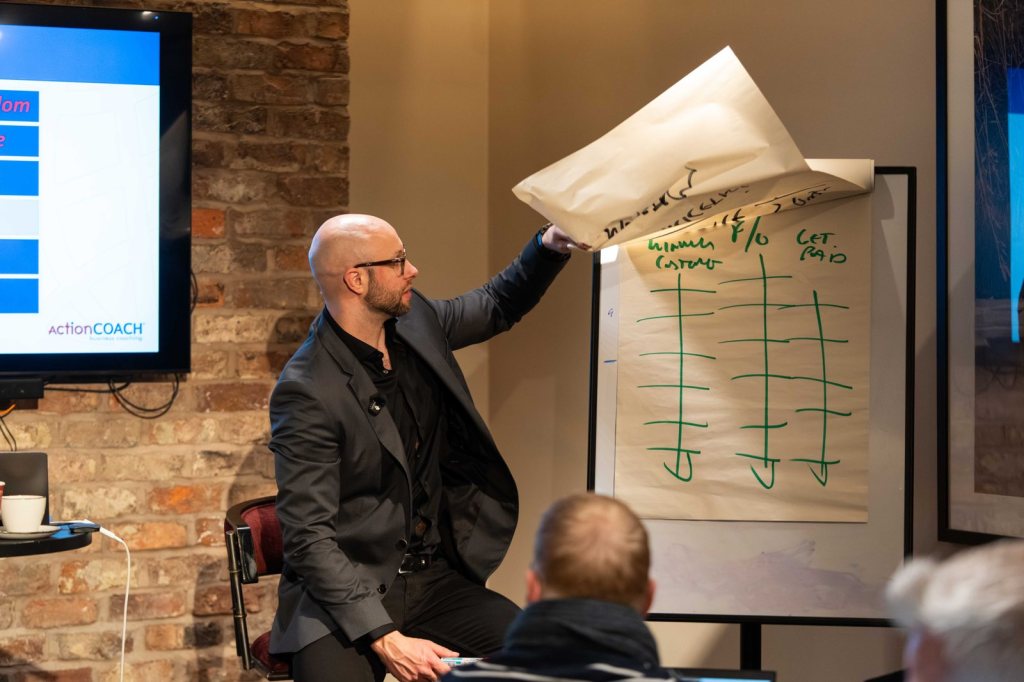 Luke Kay coaching a Liverpool business owner