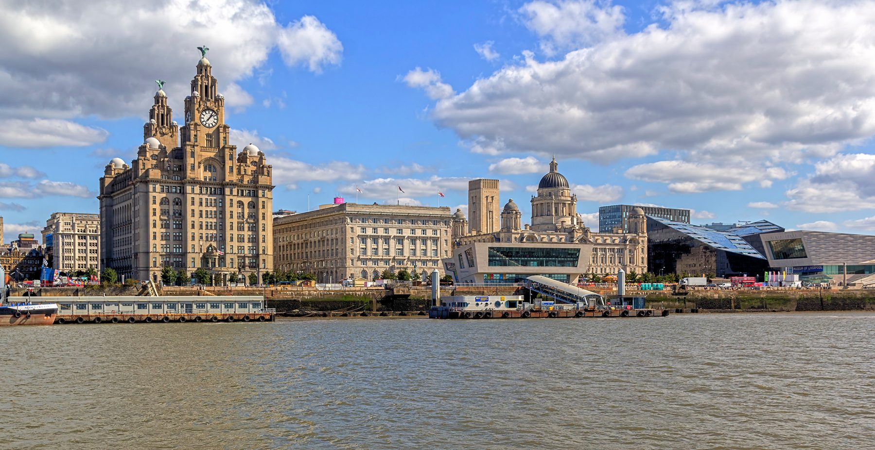 Liverpool skyline across the River Mersey